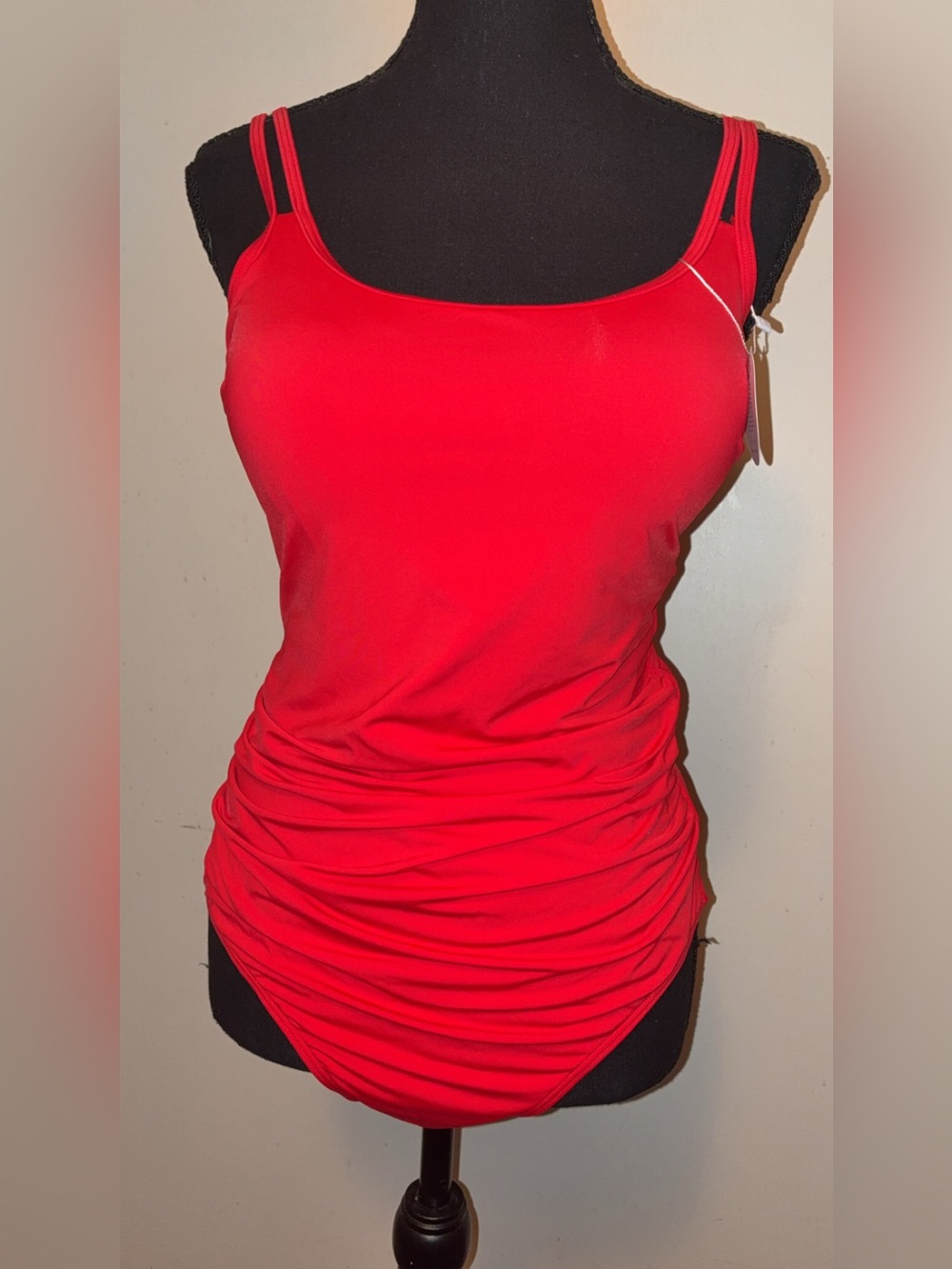 Women’s Red Ruched Swimsuit - Unbranded
